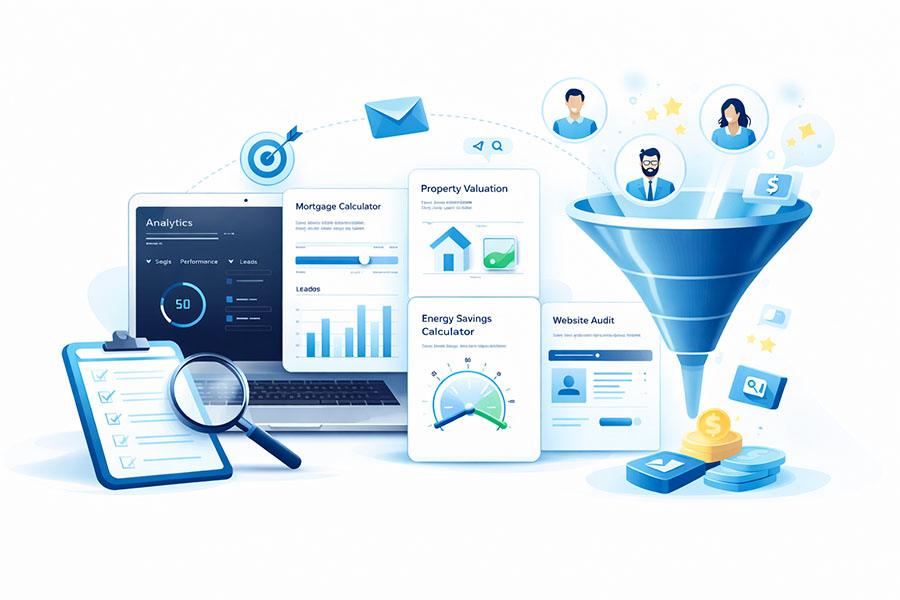 Illustration d’un site web utilisé comme outil de génération de leads